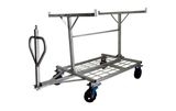 Metal Barricade Cart with Large Wheels
