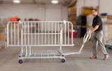 Metal Barricade Cart with Large Wheels
