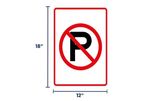 No Parking Symbol Sign | Size Options