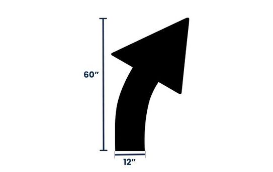 5' Arrow | Straight or Curved | Marking Stencil