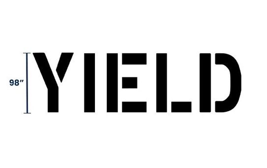 98” STOP, YIELD & SLOW | Marking Stencil