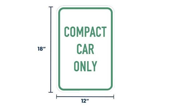 Compact Car Only Sign | Size Options