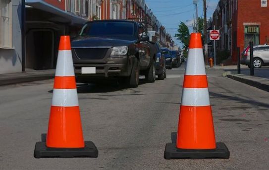 28" Orange Construction Cone with Black Base