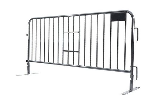 7.5 ft Metal Barricade Black | Flat Feet | Heavy-Duty 