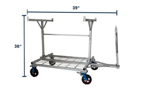 Metal Barricade Cart with Large Wheels