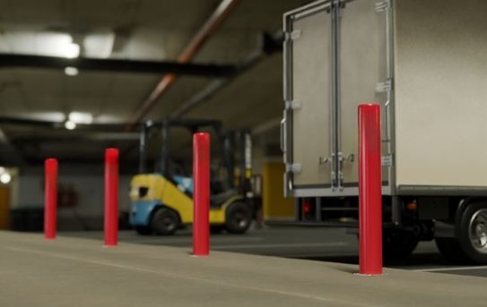 7" x 52” Bollard Cover | Reflective Stripes Options & Flat Top 