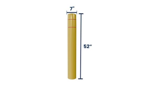 7" x 52” Bollard Cover | Reflective Stripes Options & Flat Top 