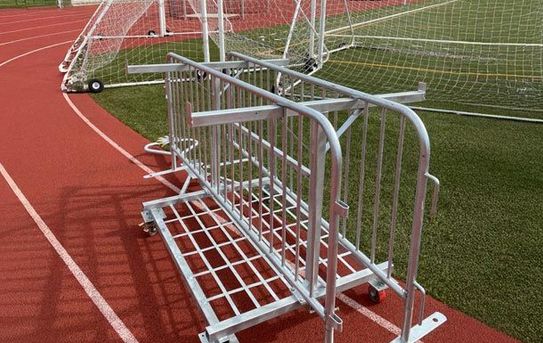 Metal Barricade Cart with Large Wheels