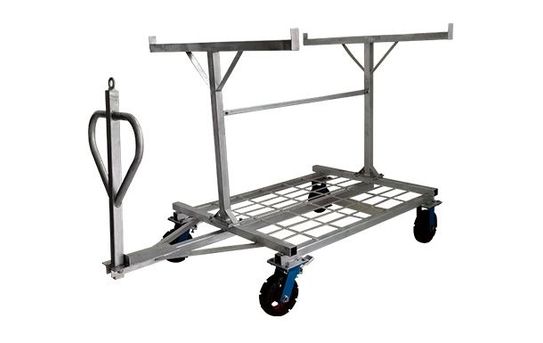 Metal Barricade Cart with Large Wheels