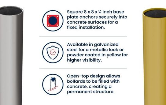 Fixed Bollard Posts | Concrete Fillable