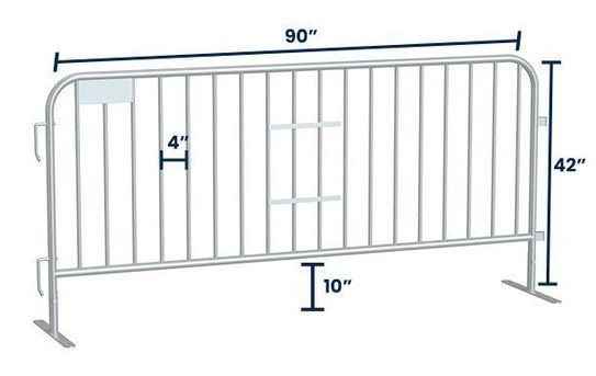 7.5 ft Metal Barricade | Feet Options | Heavy-Duty