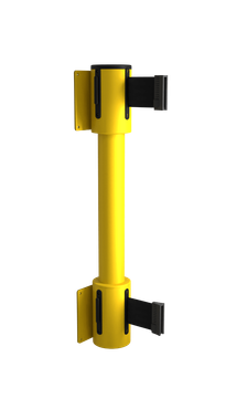 10'L Retractable Double Belt Barrier | Wall Mounted