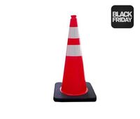 28" Orange Traffic Cone with Black Base